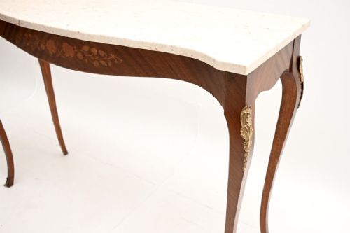 ANTIQUE FRENCH MARBLE TOP CONSOLE SIDE TABLE - ADDITIONAL PHOTO 8