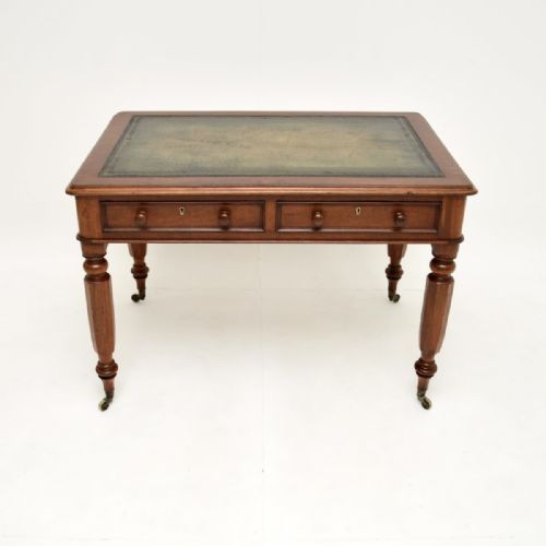 fig 1. Antique William IV Mahogany Leather Top Desk / Writing Table