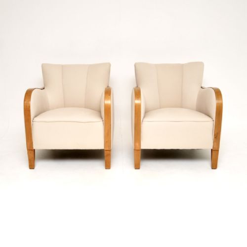 PAIR OF SWEDISH ART DECO ARMCHAIRS IN SATIN BIRCH - ADDITIONAL PHOTO 2