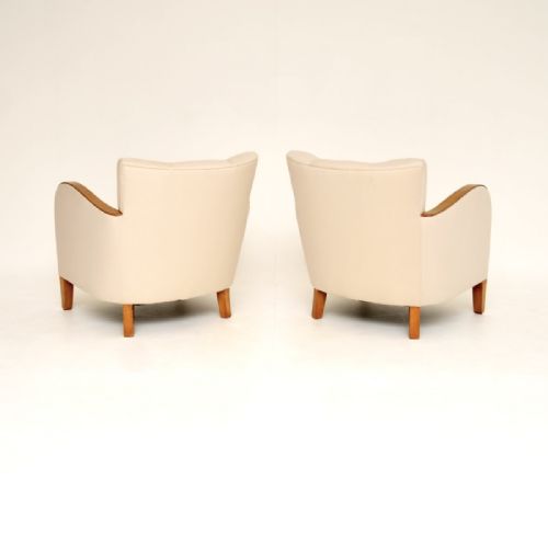 PAIR OF SWEDISH ART DECO ARMCHAIRS IN SATIN BIRCH - ADDITIONAL PHOTO 4