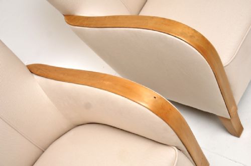 PAIR OF SWEDISH ART DECO ARMCHAIRS IN SATIN BIRCH - ADDITIONAL PHOTO 6