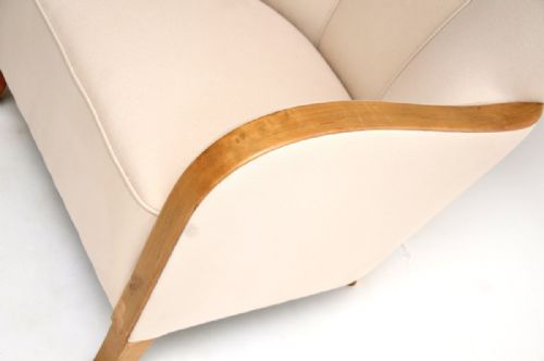 PAIR OF SWEDISH ART DECO ARMCHAIRS IN SATIN BIRCH - ADDITIONAL PHOTO 7