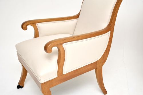 PAIR OF ANTIQUE SWEDISH NEOCLASSICAL SOLID ELM ARMCHAIRS - ADDITIONAL PHOTO 11