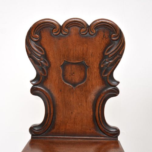 PAIR OF ANTIQUE WILLIAM IV MAHOGANY HALL CHAIRS - ADDITIONAL PHOTO 2