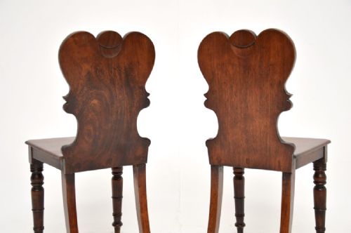 PAIR OF ANTIQUE WILLIAM IV MAHOGANY HALL CHAIRS - ADDITIONAL PHOTO 8