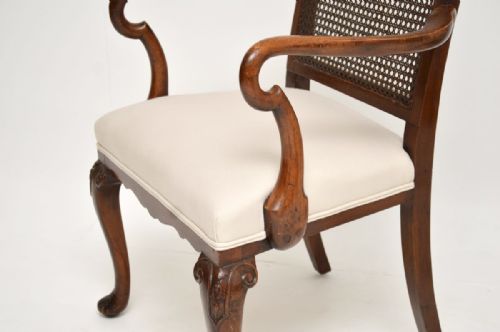 PAIR OF ANTIQUE EDWARDIAN LACQUERED WALNUT AND CANE ARMCHAIRS - ADDITIONAL PHOTO 9