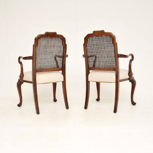 PAIR OF ANTIQUE EDWARDIAN LACQUERED WALNUT AND CANE ARMCHAIRS - ADDITIONAL PHOTO 10