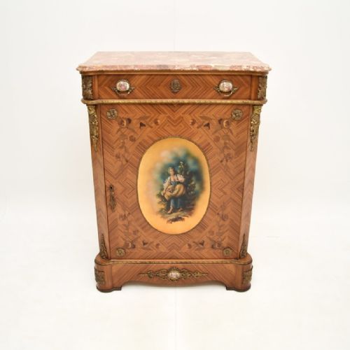 ANTIQUE FRENCH MARBLE TOP CABINET - ADDITIONAL PHOTO 1