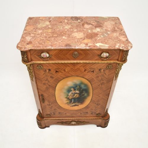 ANTIQUE FRENCH MARBLE TOP CABINET - ADDITIONAL PHOTO 3