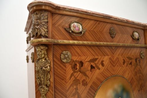 ANTIQUE FRENCH MARBLE TOP CABINET - ADDITIONAL PHOTO 6