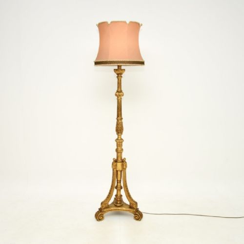ANTIQUE VICTORIAN GILT WOOD FLOOR LAMP - ADDITIONAL PHOTO 3