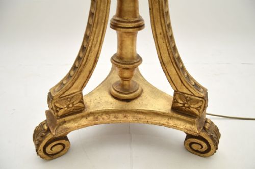 ANTIQUE VICTORIAN GILT WOOD FLOOR LAMP - ADDITIONAL PHOTO 4
