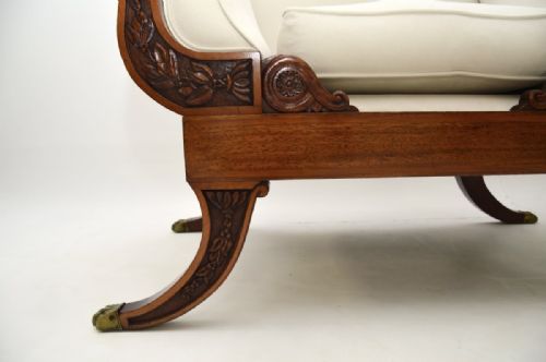 PAIR OF LARGE ANTIQUE REGENCY STYLE MAHOGANY ARMCHAIRS - ADDITIONAL PHOTO 4