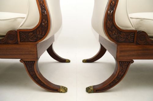 PAIR OF LARGE ANTIQUE REGENCY STYLE MAHOGANY ARMCHAIRS - ADDITIONAL PHOTO 10