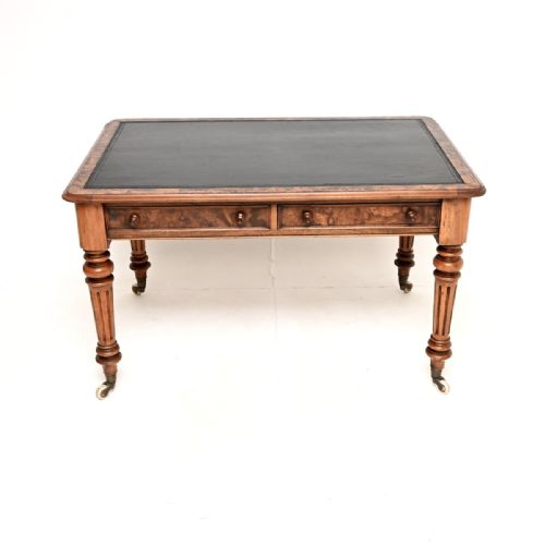 fig 1. Antique Victorian Burr Walnut Writing Table