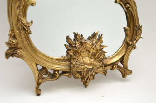 ANTIQUE FRENCH GILT BRONZE MIRROR - ADDITIONAL PHOTO 5