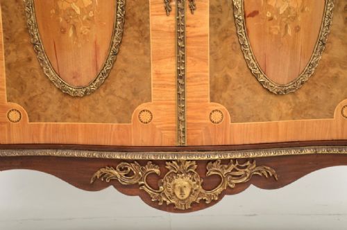 ANTIQUE FRENCH INLAID MARQUETRY MARBLE TOP CABINET - ADDITIONAL PHOTO 8