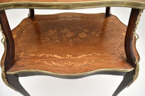 ANTIQUE FRENCH INLAID MARQUETRY ETAGERE - ADDITIONAL PHOTO 6