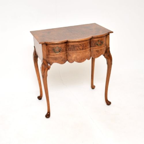 ANTIQUE BURR WALNUT CONSOLE SIDE TABLE