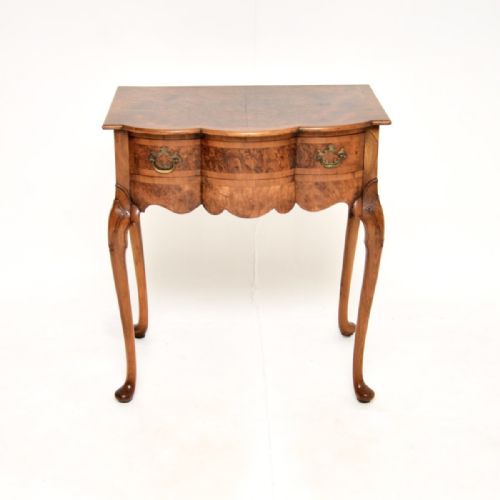 ANTIQUE BURR WALNUT CONSOLE SIDE TABLE - ADDITIONAL PHOTO 1