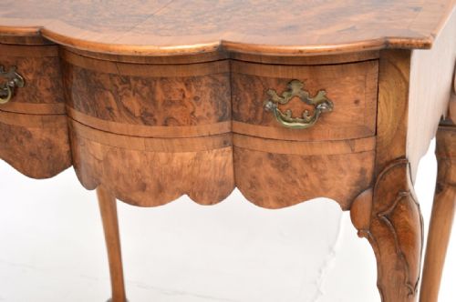 ANTIQUE BURR WALNUT CONSOLE SIDE TABLE - ADDITIONAL PHOTO 5