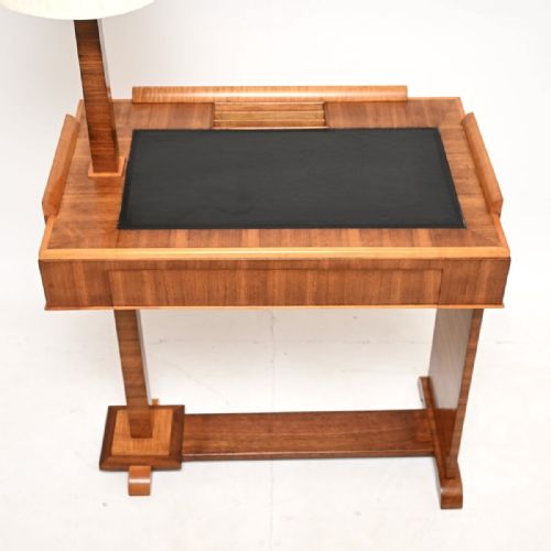 ART DECO WALNUT AND SYCAMORE DESK WITH INTEGRATED LAMP - ADDITIONAL PHOTO 3