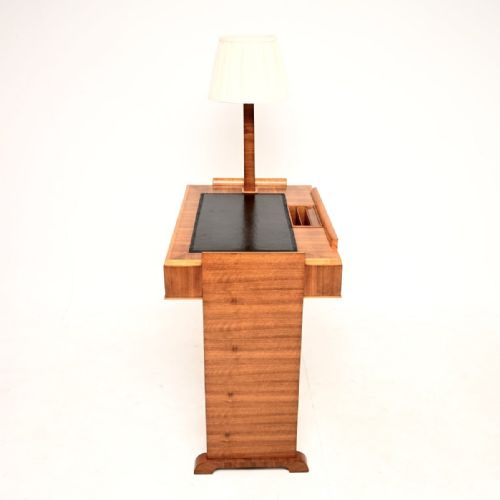 ART DECO WALNUT AND SYCAMORE DESK WITH INTEGRATED LAMP - ADDITIONAL PHOTO 6