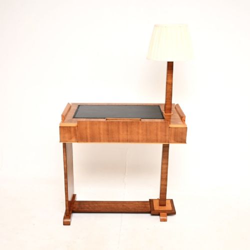 ART DECO WALNUT AND SYCAMORE DESK WITH INTEGRATED LAMP - ADDITIONAL PHOTO 8