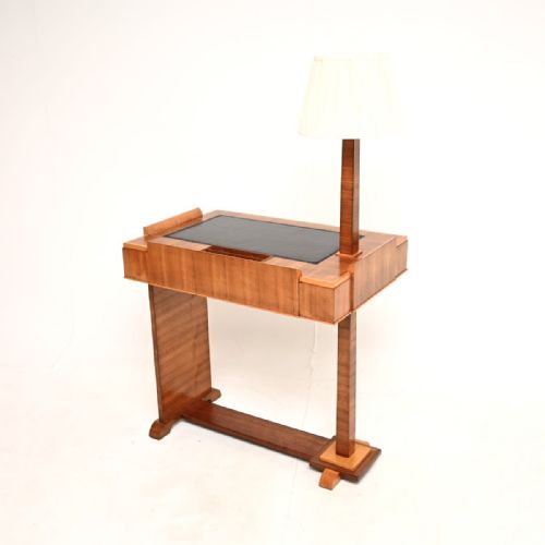 ART DECO WALNUT AND SYCAMORE DESK WITH INTEGRATED LAMP - ADDITIONAL PHOTO 9