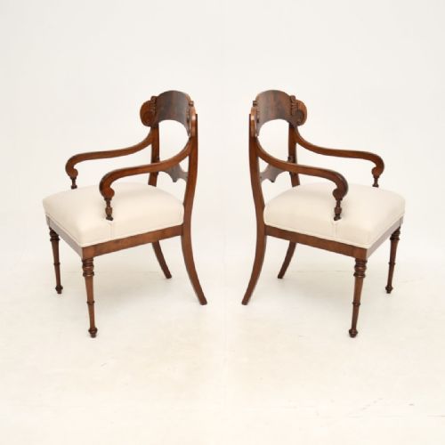 PAIR OF ANTIQUE SWEDISH MAHOGANY ARMCHAIRS - ADDITIONAL PHOTO 2