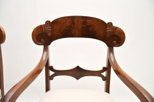 PAIR OF ANTIQUE SWEDISH MAHOGANY ARMCHAIRS - ADDITIONAL PHOTO 3