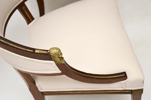 PAIR OF ANTIQUE SWEDISH NEOCLASSICAL MAHOGANY ARMCHAIRS - ADDITIONAL PHOTO 4