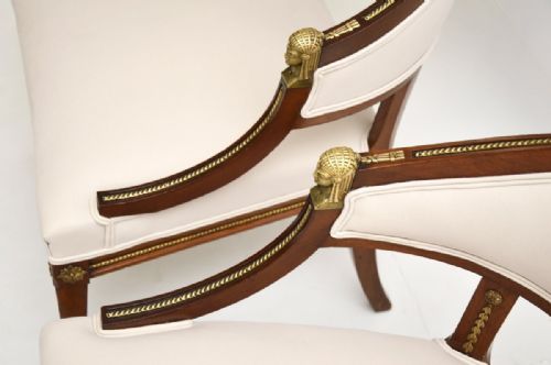 PAIR OF ANTIQUE SWEDISH NEOCLASSICAL MAHOGANY ARMCHAIRS - ADDITIONAL PHOTO 7