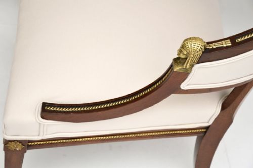 PAIR OF ANTIQUE SWEDISH NEOCLASSICAL MAHOGANY ARMCHAIRS - ADDITIONAL PHOTO 8
