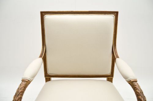 ANTIQUE FRENCH CARVED GILT WOOD ARMCHAIR - ADDITIONAL PHOTO 7