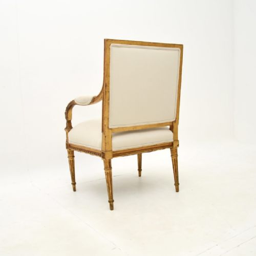 ANTIQUE FRENCH CARVED GILT WOOD ARMCHAIR - ADDITIONAL PHOTO 8