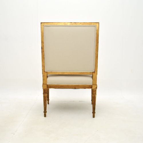 ANTIQUE FRENCH CARVED GILT WOOD ARMCHAIR - ADDITIONAL PHOTO 9