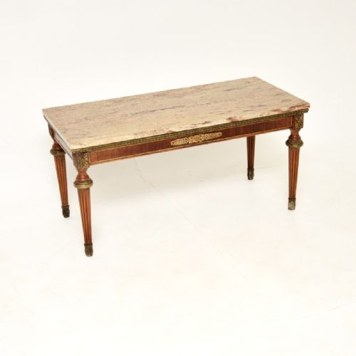 Antique French Marble Top Coffee Table
