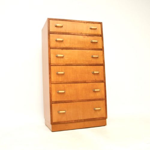 ART DECO SATINWOOD AND WALNUT CHEST OF DRAWERS