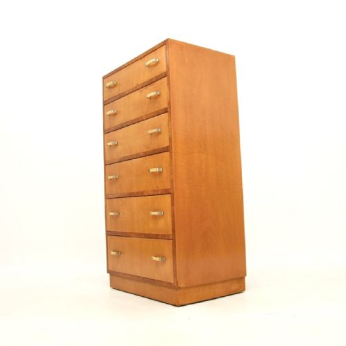 ART DECO SATINWOOD AND WALNUT CHEST OF DRAWERS - ADDITIONAL PHOTO 2