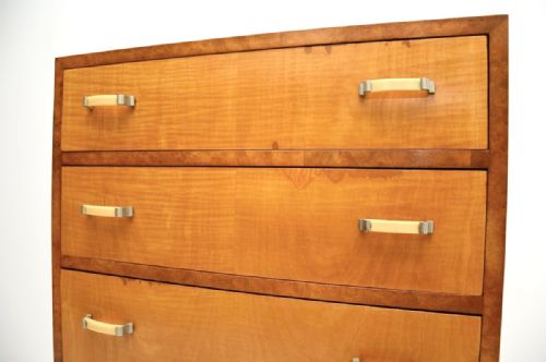 ART DECO SATINWOOD AND WALNUT CHEST OF DRAWERS - ADDITIONAL PHOTO 3