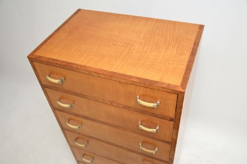 ART DECO SATINWOOD AND WALNUT CHEST OF DRAWERS - ADDITIONAL PHOTO 6