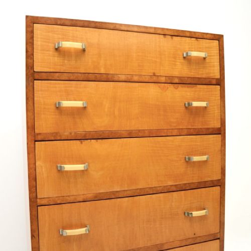 ART DECO SATINWOOD AND WALNUT CHEST OF DRAWERS - ADDITIONAL PHOTO 9