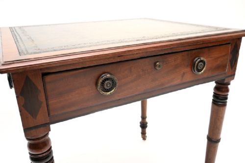 ANTIQUE GEORGIAN PERIOD MAHOGANY LEATHER TOP WRITING TABLE - ADDITIONAL PHOTO 5