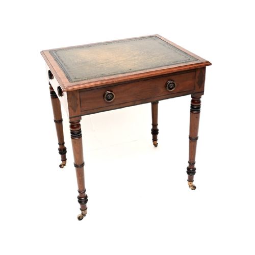 ANTIQUE GEORGIAN PERIOD MAHOGANY LEATHER TOP WRITING TABLE - ADDITIONAL PHOTO 7