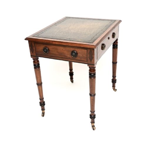 ANTIQUE GEORGIAN PERIOD MAHOGANY LEATHER TOP WRITING TABLE - ADDITIONAL PHOTO 8