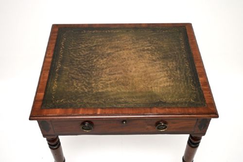 ANTIQUE GEORGIAN PERIOD MAHOGANY LEATHER TOP WRITING TABLE - ADDITIONAL PHOTO 9
