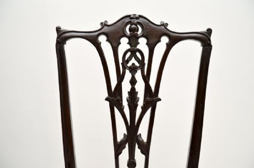 PAIR OF ANTIQUE MAHOGANY CHIPPENDALE STYLE ARMCHAIRS - ADDITIONAL PHOTO 5