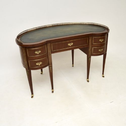 ANTIQUE MAHOGANY LEATHER TOP AUSTRIAN EMPIRE DESK
