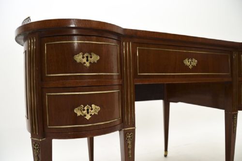 ANTIQUE MAHOGANY LEATHER TOP AUSTRIAN EMPIRE DESK - ADDITIONAL PHOTO 5